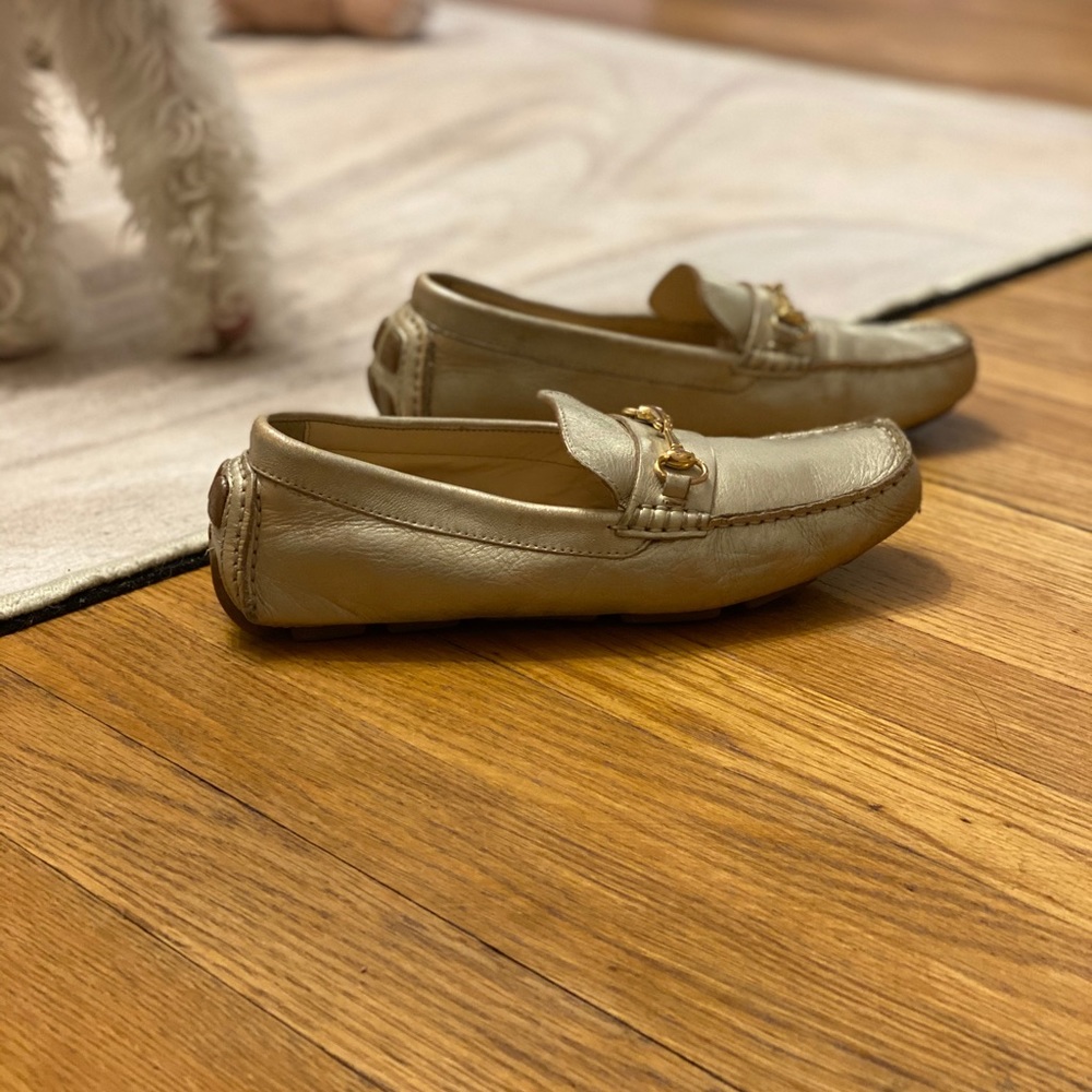 Cole Haan metallic loafers